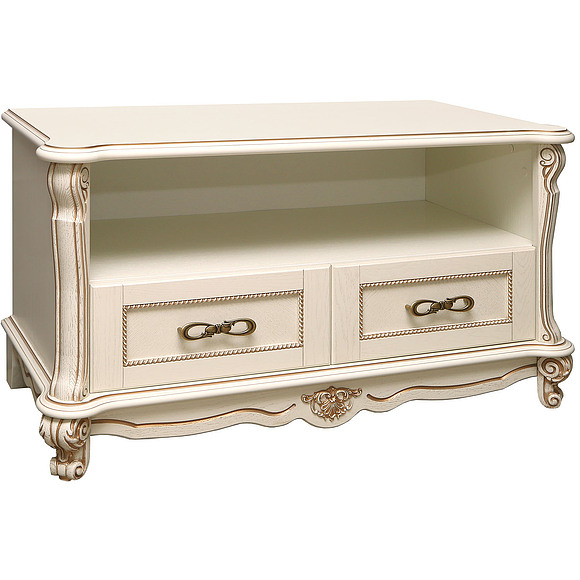 Тумба «Алези ТВ3» П350.17, Цвет: Слоновая кость с золочением