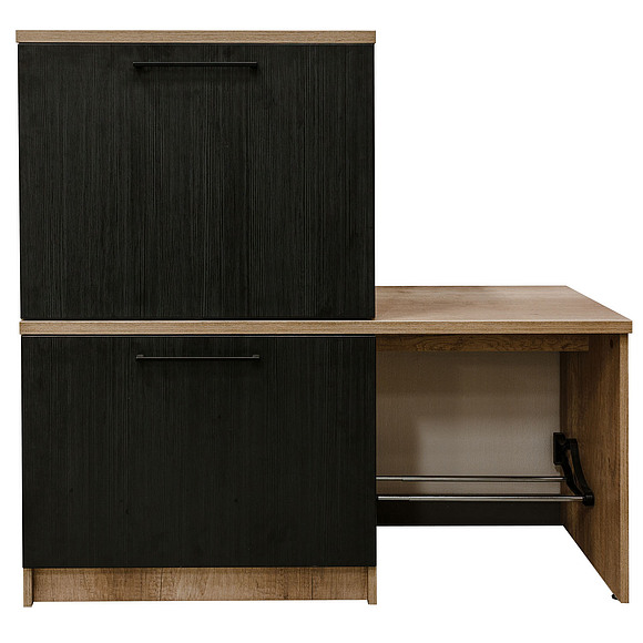 Тумба для обуви «Брауни» П043.208, Цвет: Дуб Каньон+чёрный, Механизм трансформации: без механизма