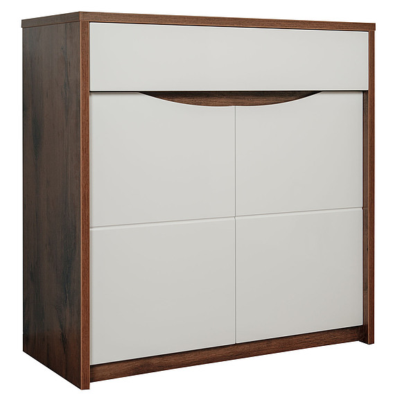 Тумба для обуви «Монако» П542.02, Цвет: Дуб Саттер+Белый глянец