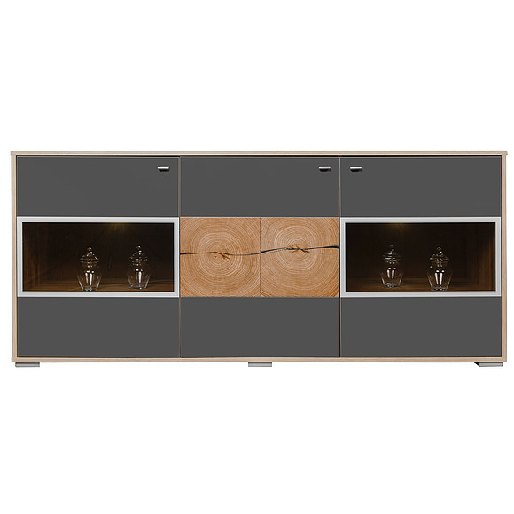 Тумба «Гелиос» П550.21, Цвет: Дуб Вотан + серый