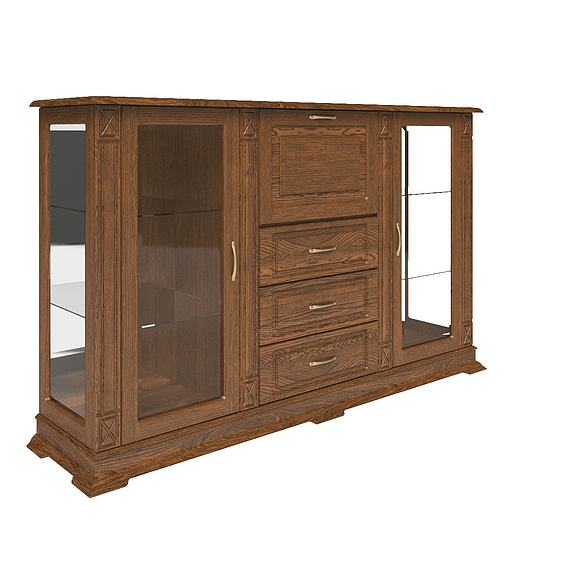 Шкаф комбинированный «Верди Люкс 3/3з» П487.13з, Цвет: Черешня (tumba_kombinir_verdi_3-3z_p487_13z_chereshnya.jpg) Шкаф комбинированный «Верди Люкс 3/3з» П487.13з, Цвет: Черешня