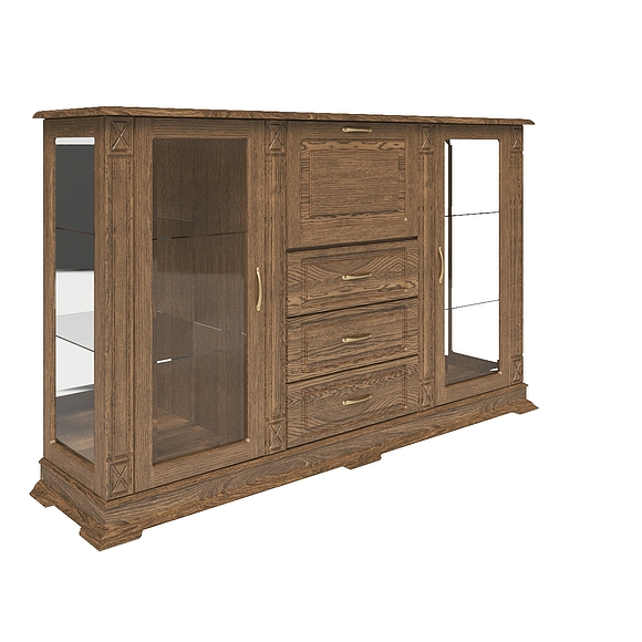 Шкаф комбинированный «Верди Люкс 3/3з» П487.13з, Цвет: Дуб рустикаль (tumba_kombinir_verdi_3-3z_p487_13z_dub_rustikal.jpg) Шкаф комбинированный «Верди Люкс 3/3з» П487.13з, Цвет: Дуб рустикаль