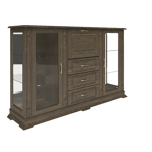 Шкаф комбинированный «Верди Люкс 3/3з» П487.13з, Цвет: Табак (tumba_kombinir_verdi_3-3z_p487_13z_tabak.jpg) Шкаф комбинированный «Верди Люкс 3/3з» П487.13з, Цвет: Табак