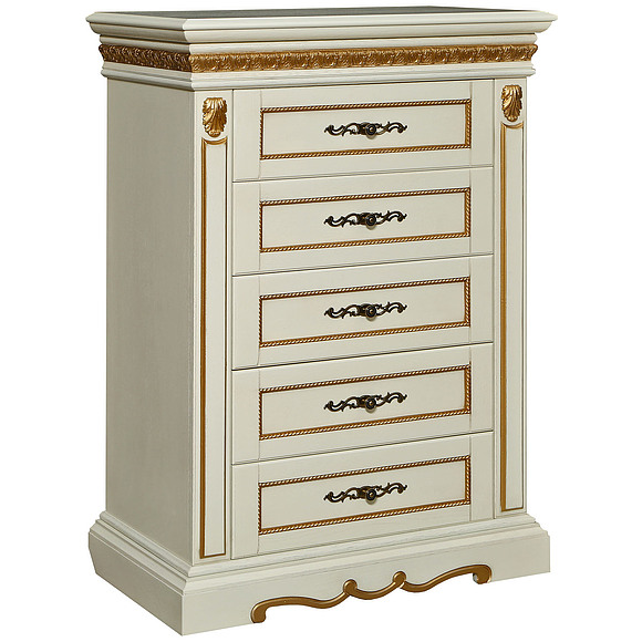Комод «Милана 04с» П294.04с, Цвет: Слоновая кость с золочением