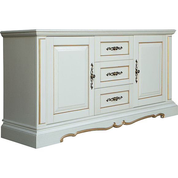 Тумба «Милана 3» П396.18, Цвет: Слоновая кость с золочением