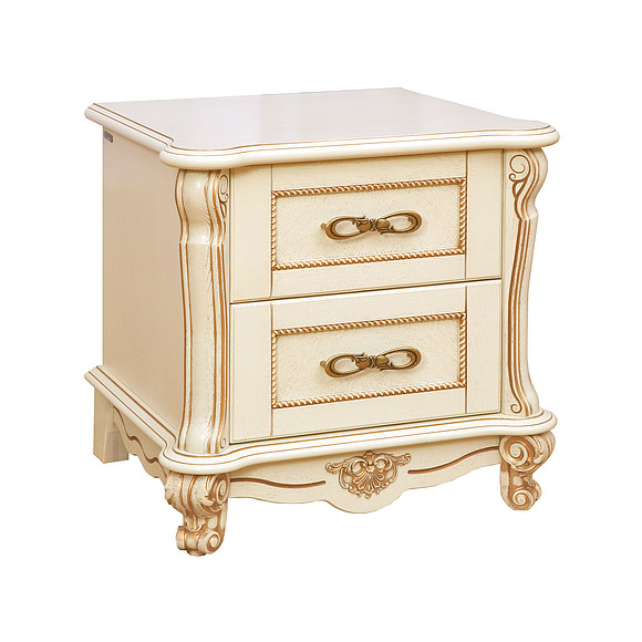 Тумба прикроватная «Алези» П349.03, Цвет: Слоновая кость с золочением