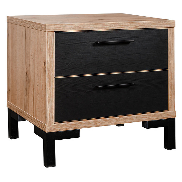 Тумба прикроватная «Блэквуд» П558.06, Цвет: Дуб Вотан + чёрный