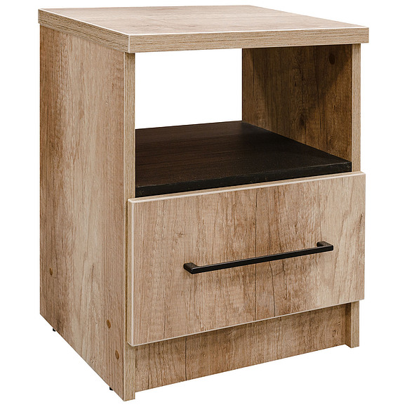 Тумба прикроватная «Брауни» П043.203, Цвет: Дуб Каньон+чёрный