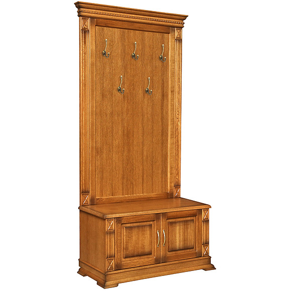 Тумба с вешалкой «Верди Люкс» П433.05, Цвет: Дуб рустикаль с патинированием