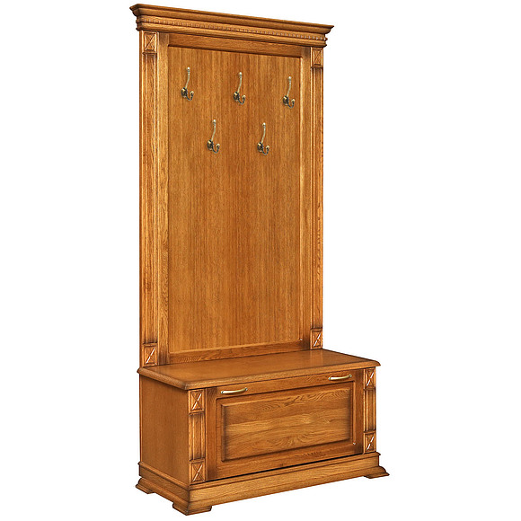 Тумба с вешалкой «Верди Люкс» П433.06, Цвет: Дуб рустикаль с патинированием