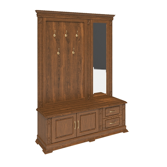 Тумба с вешалкой и зеркалом «Верди Люкс» П433.04Z, Цвет: Черешня