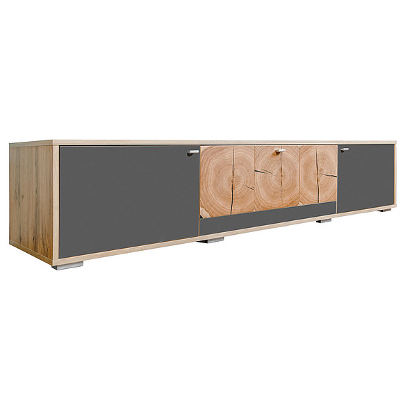 Тумба для ТВ «Гелиос» П550.08, Цвет: Дуб Вотан + серый