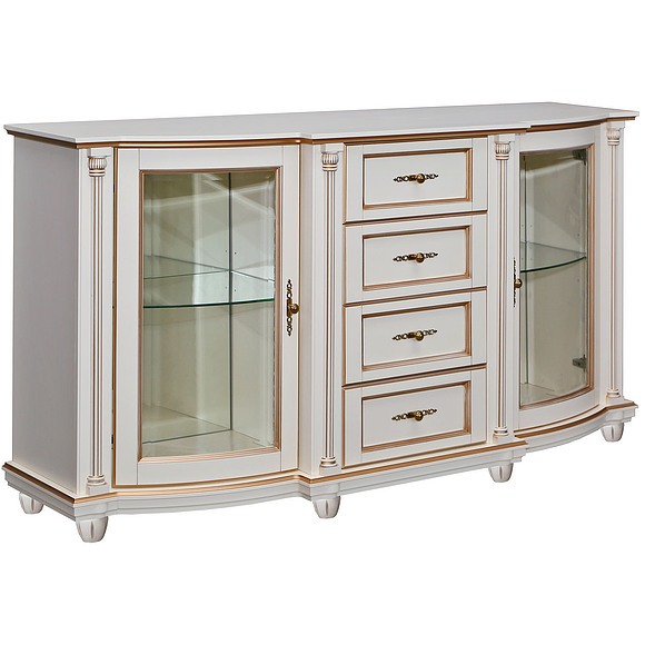 Тумба «Валенсия 3.4с» П244.32, Цвет: Античная темпера с золотом