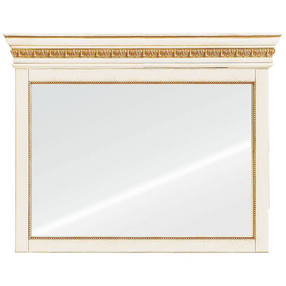 Зеркало настенное «Милана 9» П265.09, Цвет: Слоновая кость с золочением