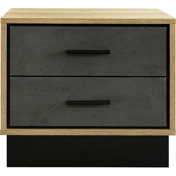 Тумба прикроватная «Лайн» П620.04, Цвет: Камень серый/Дуб вотан/Чёрный