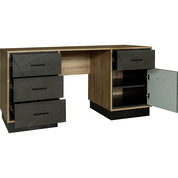 Стол письменный «Лайн» П619.15, Цвет: Камень серый/Дуб вотан/Чёрный