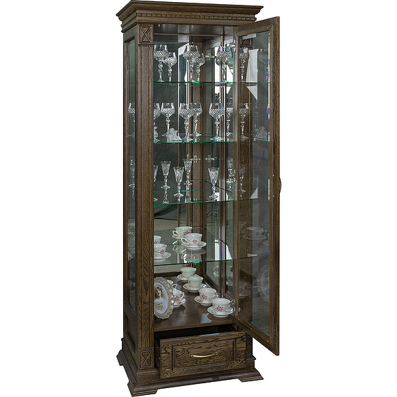 Шкаф с витриной «Верди Люкс 1з» П487.11з, Цвет: Табак