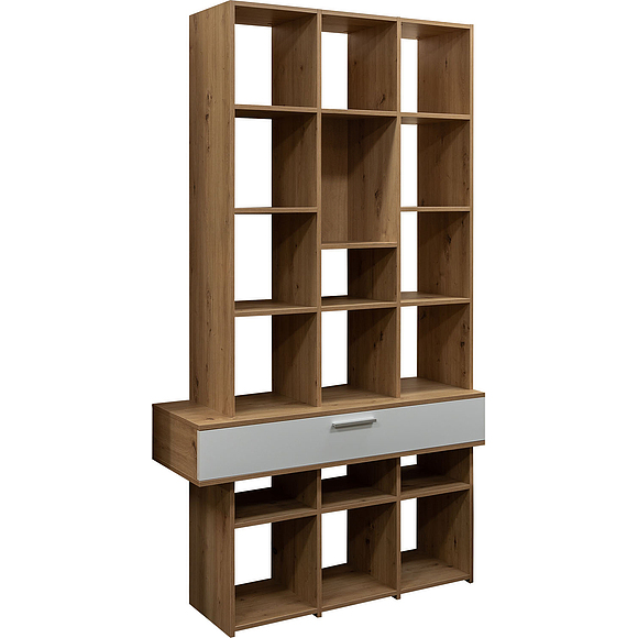 Стеллаж «Фараон» П576.02, Цвет: Дуб Онтарио + Белый Глянец