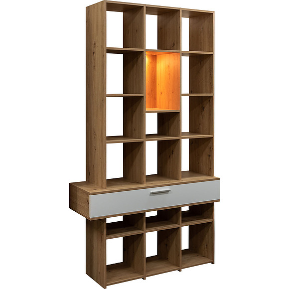 Стеллаж «Фараон» П576.02, Цвет: Дуб Онтарио + Белый Глянец