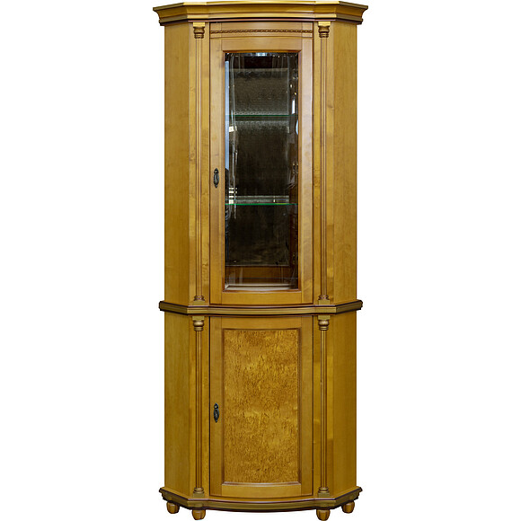 Шкаф с витриной «Валенсия 1уз» П244.13, Цвет: Янтарь