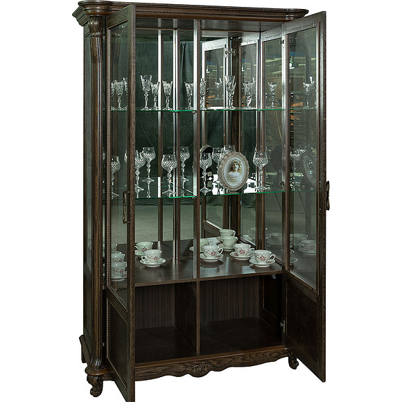 Шкаф с витриной «Алези 2» П350.19, Цвет: Табак