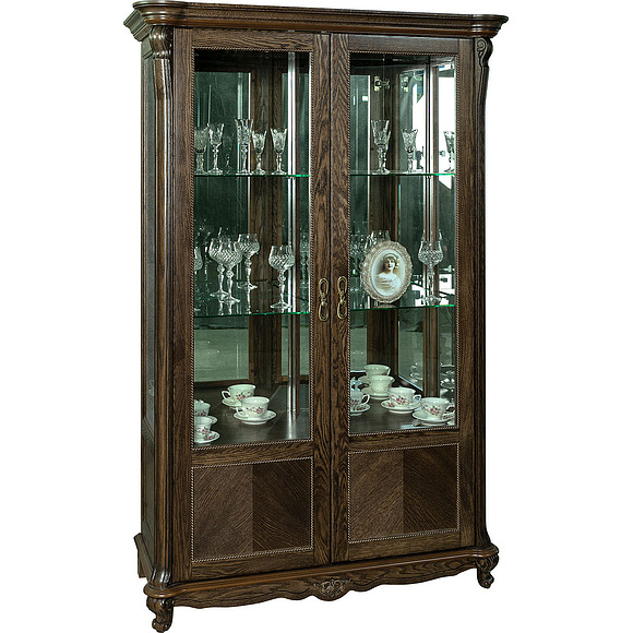 Шкаф с витриной «Алези 2» П350.19, Цвет: Табак