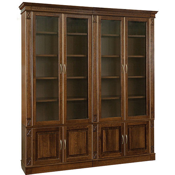 Набор мебели для библиотеки «Верди Люкс 4» П523.Н4, Цвет: Черешня с золочением (Verdi-Lyuks-4-P523-N4-chereshnya-1.jpg) Набор мебели для библиотеки «Верди Люкс 4» П523.Н4, Цвет: Черешня с золочением