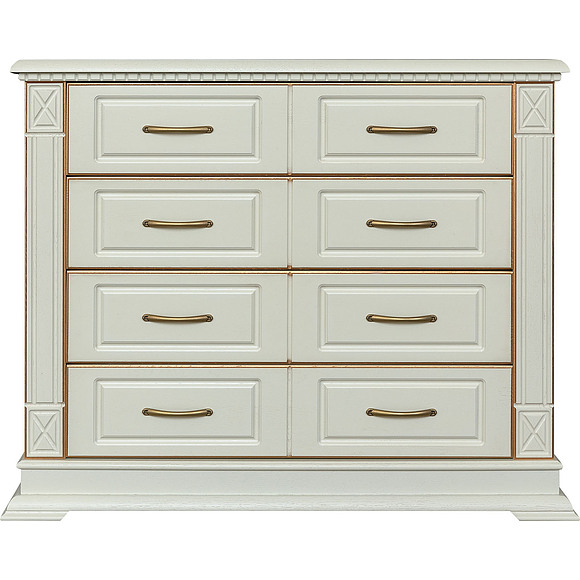 Комод «Верди Люкс» П434.02, Цвет: Слоновая кость с золочением