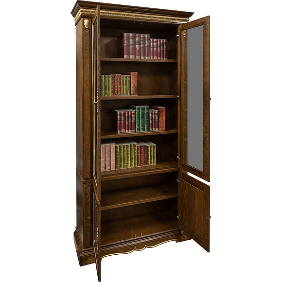 Шкаф комбинированный «Милана 2Д» П396.10, Цвет: Черешня с золочением