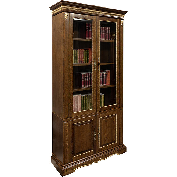 Шкаф комбинированный «Милана 2Д» П396.10, Цвет: Черешня с золочением