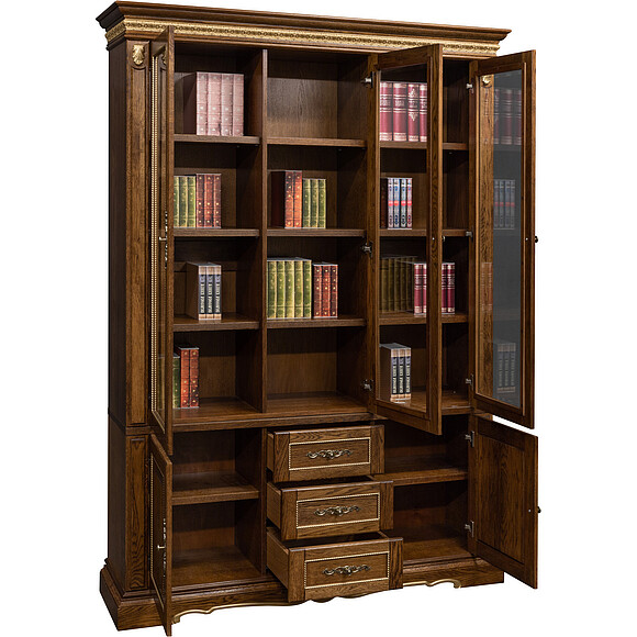 Шкаф комбинированный «Милана 3Д» П396.13, Цвет: Черешня с золочением (Shakf_kombinirovannii_Milana_3D_P396-13_chereshnya_s_zolocheniem_.jpg) Шкаф комбинированный «Милана 3Д» П396.13, Цвет: Черешня с золочением