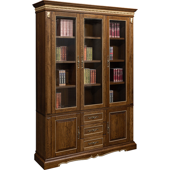 Шкаф комбинированный «Милана 3Д» П396.13, Цвет: Черешня с золочением (Shakf_kombinirovannii_Milana_3D_P396-13_chereshnya_s_zolocheniem__.jpg) Шкаф комбинированный «Милана 3Д» П396.13, Цвет: Черешня с золочением