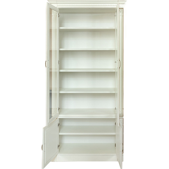 Набор мебели для библиотеки «Верди Люкс 3» П523.Н3, Цвет: Слоновая кость с золочением