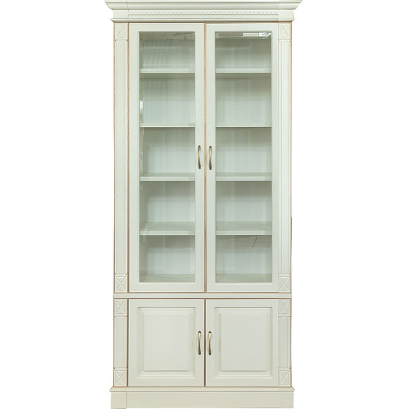 Набор мебели для библиотеки «Верди Люкс 3» П523.Н3, Цвет: Слоновая кость с золочением