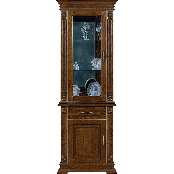 Шкаф комбинированный «Верди Люкс 1з» П487.34-01з, Цвет: Черешня с золочением