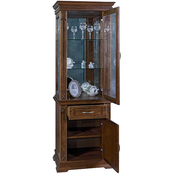 Шкаф комбинированный «Верди Люкс 1з» П487.34, Цвет: Черешня с золочением