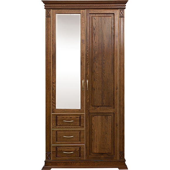 Шкаф комбинированный для прихожей «Верди Люкс» П433.12Z, Цвет: Черешня с золочением