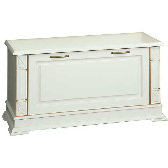 Тумба для обуви «Верди Люкс» П433.22, Цвет: Слоновая кость с золочением