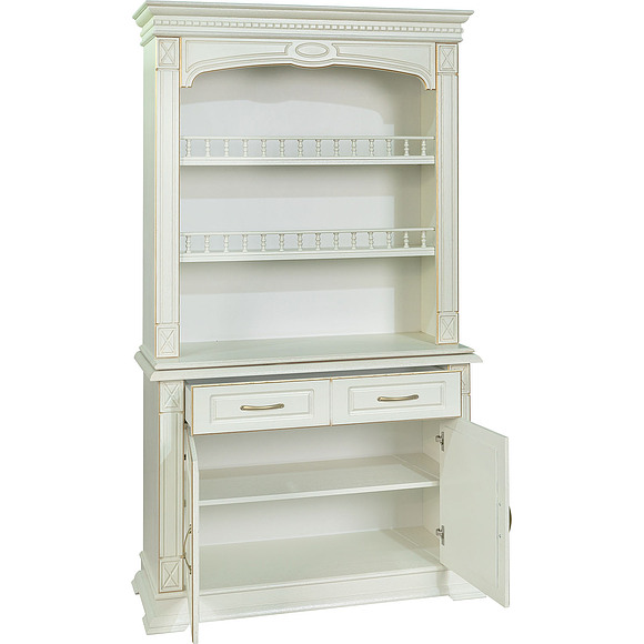 Шкаф комбинированный «Верди Люкс 2/1» П487.41, Цвет: Слоновая кость с золочением