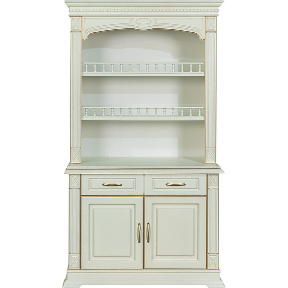 Шкаф комбинированный «Верди Люкс 2/1» П487.41, Цвет: Слоновая кость с золочением