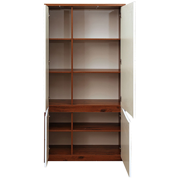 Шкаф «Монако» П510.13-1, Материал: каркас без подсветки, Цвет: Дуб Саттер+Белый глянец