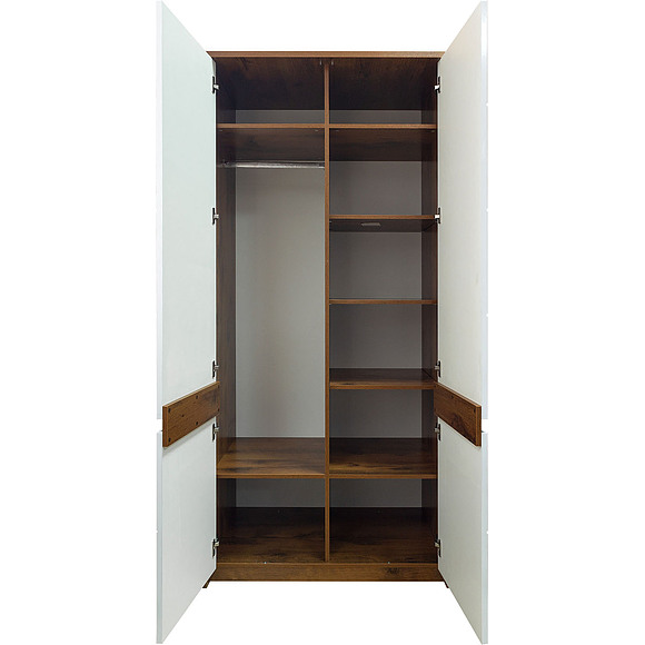 Шкаф для одежды «Монако» П528.08, Цвет: Дуб Саттер+Белый глянец