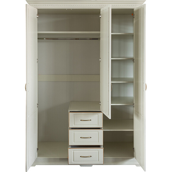 Шкаф «Верди Люкс» П434.10, Цвет: Слоновая кость с золочением