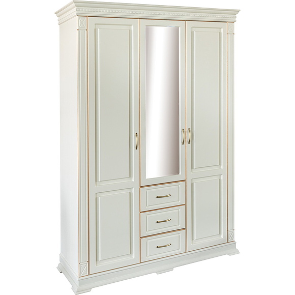 Шкаф «Верди Люкс» П434.10, Цвет: Слоновая кость с золочением