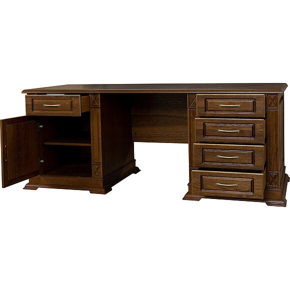 Стол письменный  «Верди Люкс 7» П432.12, Цвет: Черешня с золочением