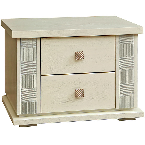 Тумба прикроватная «Тунис» П344.04, Цвет: Слоновая кость с серебром