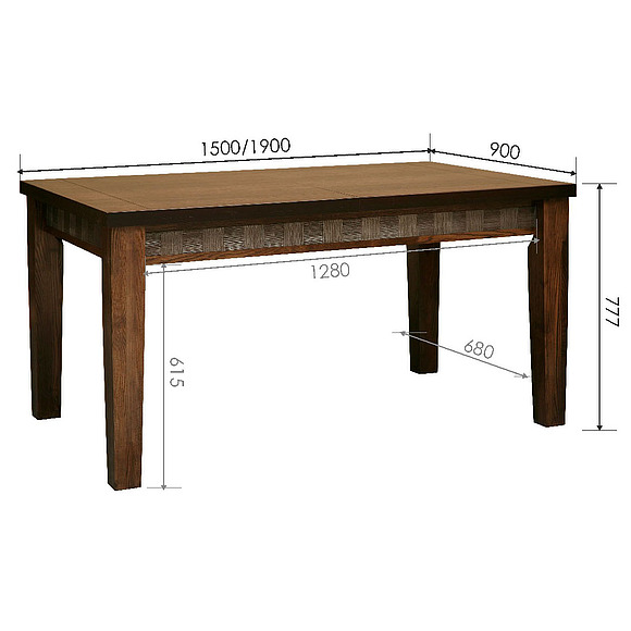Стол «Тунис 1Р» П352.02, Цвет: Венге+серебро