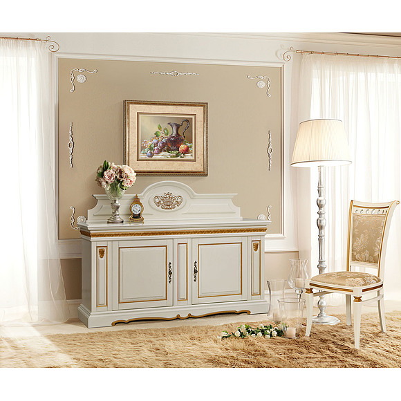 Тумба «Милана 3/1с» П265.31с, Цвет: Слоновая кость с золочением