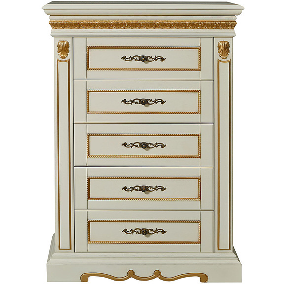 Комод «Милана 04с» П294.04с, Цвет: Слоновая кость с золочением