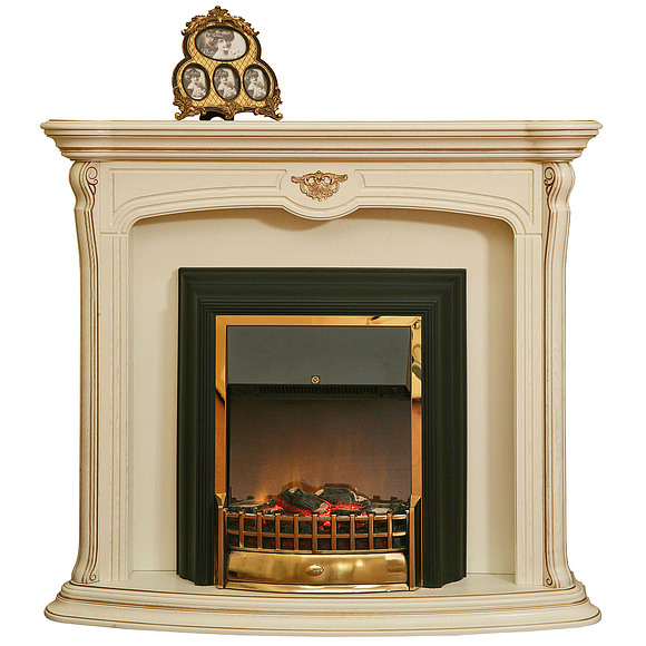 Портал для камина «Алези 1» П350.04, Цвет: Слоновая кость с золочением